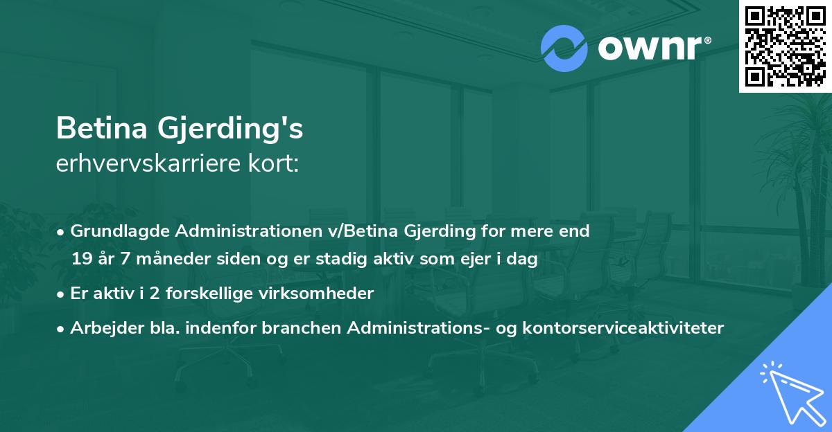 Betina Gjerding's erhvervskarriere kort