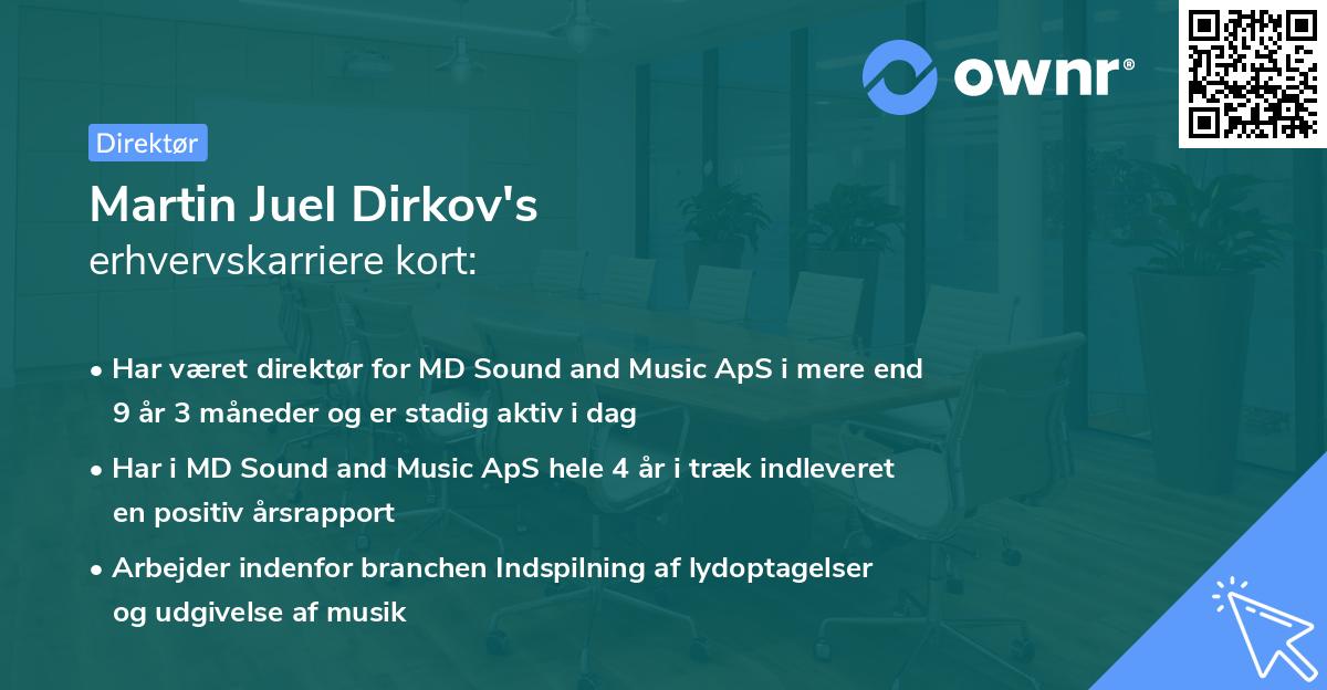 Martin Juel Dirkov's erhvervskarriere kort