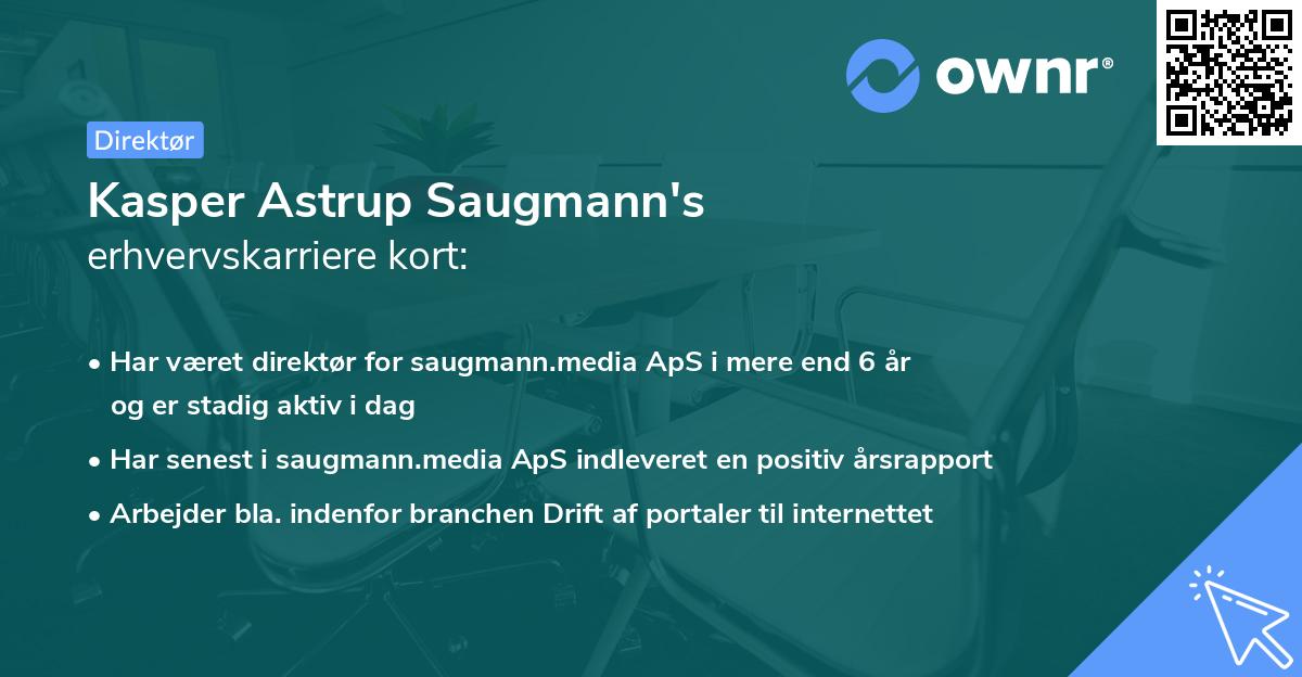 Kasper Astrup Saugmann's erhvervskarriere kort