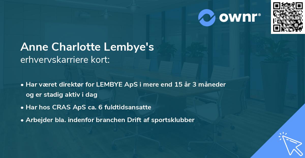 Anne Charlotte Lembye's erhvervskarriere kort