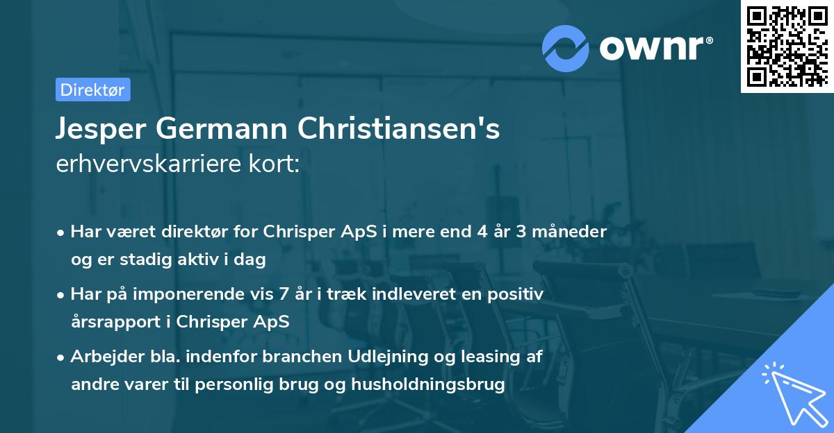 Jesper Germann Christiansen's erhvervskarriere kort