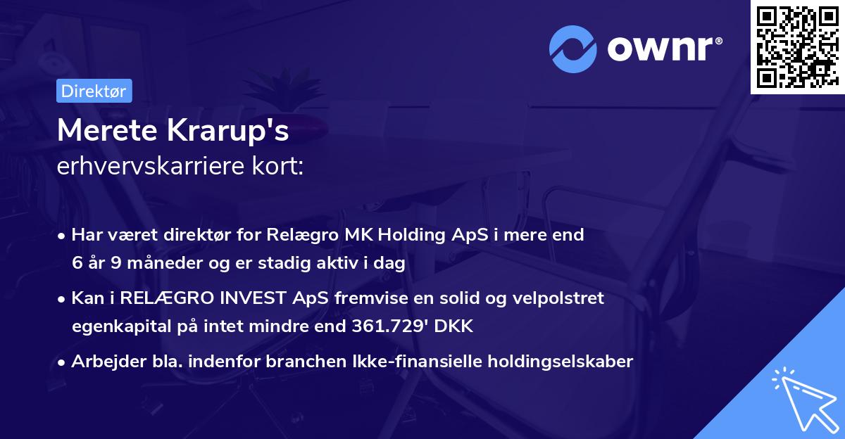 Merete Krarup's erhvervskarriere kort