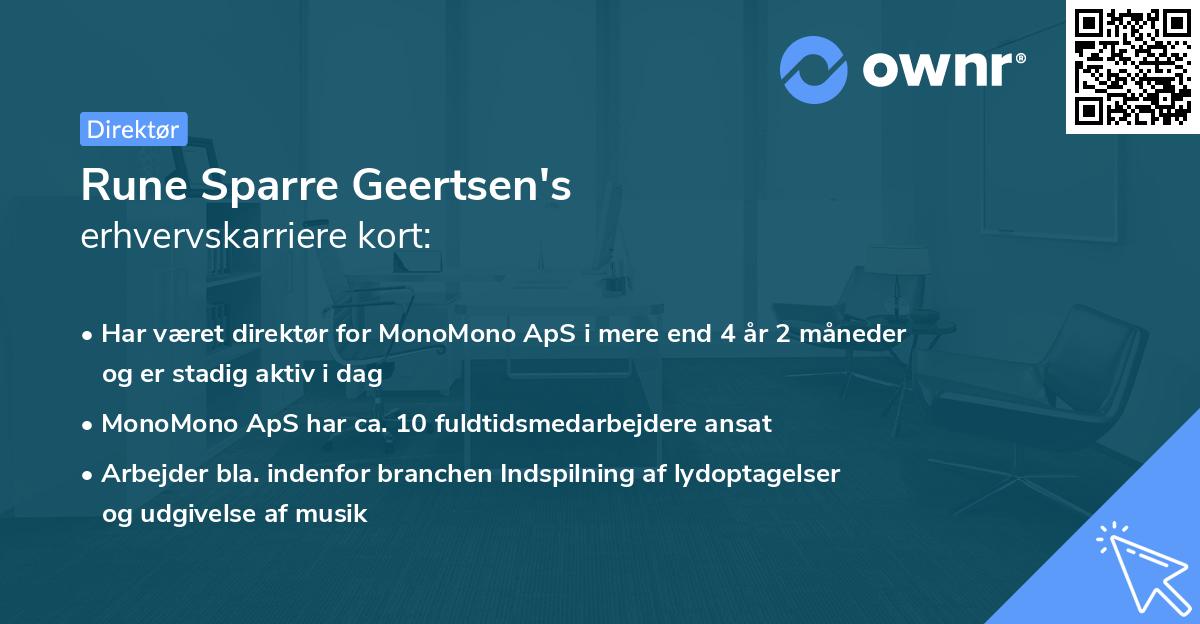Rune Sparre Geertsen's erhvervskarriere kort