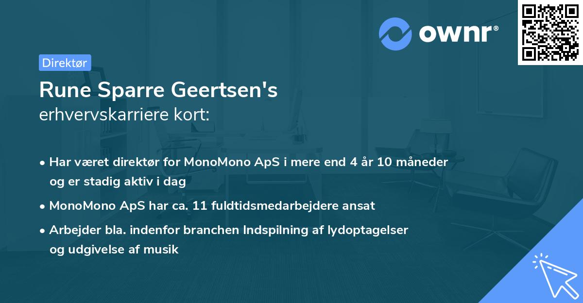 Rune Sparre Geertsen's erhvervskarriere kort