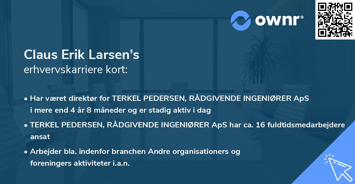 Claus Erik Larsen's erhvervskarriere kort