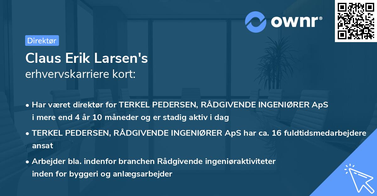 Claus Erik Larsen's erhvervskarriere kort