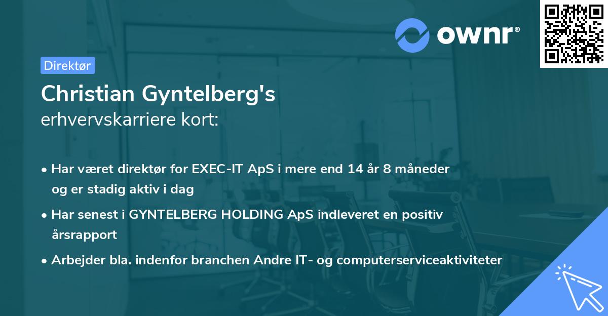 Christian Gyntelberg's erhvervskarriere kort