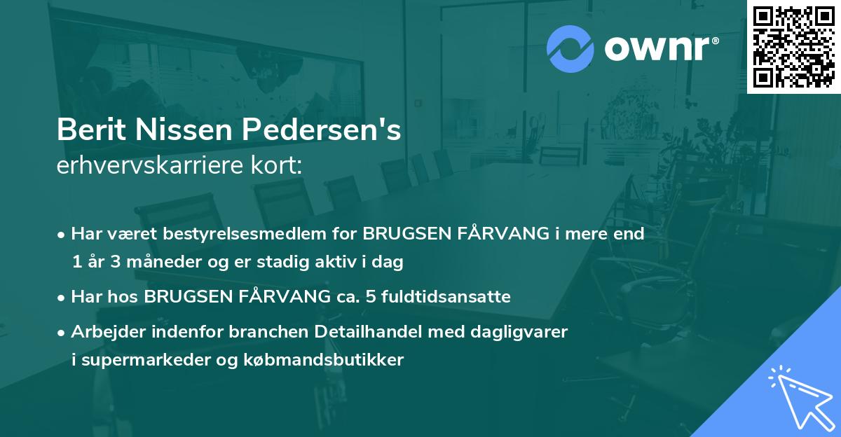 Berit Nissen Pedersen's erhvervskarriere kort