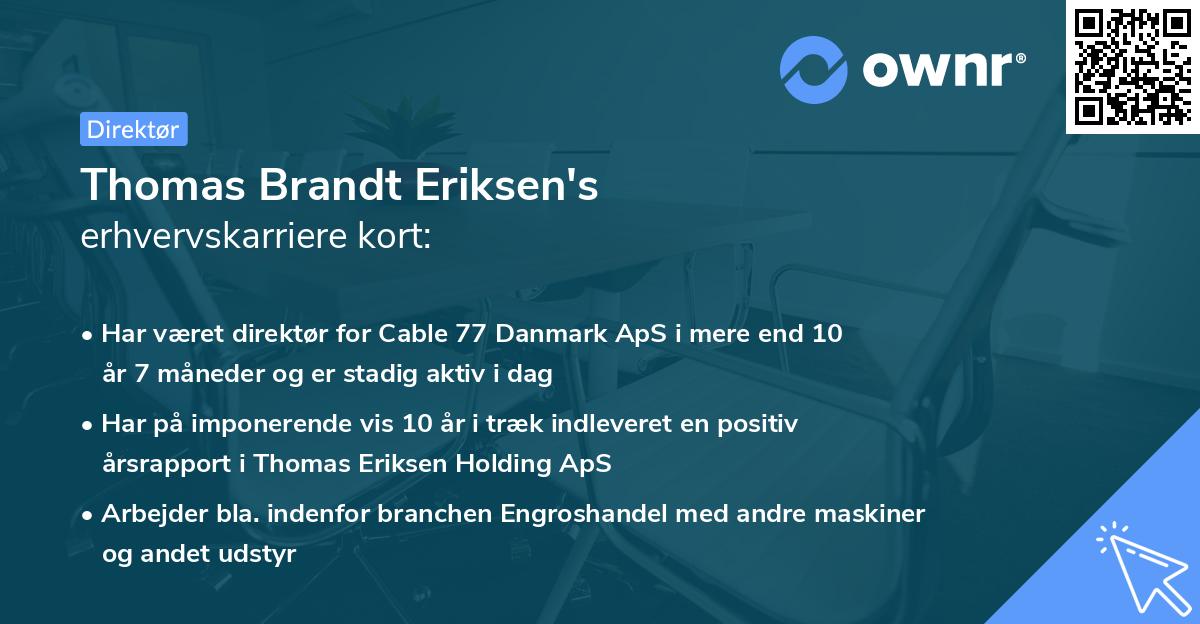 Thomas Brandt Eriksen's erhvervskarriere kort