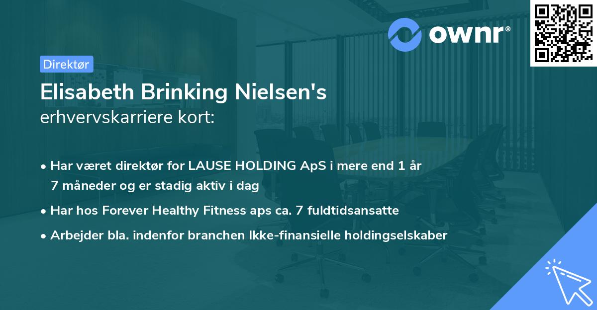 Elisabeth Brinking Nielsen's erhvervskarriere kort
