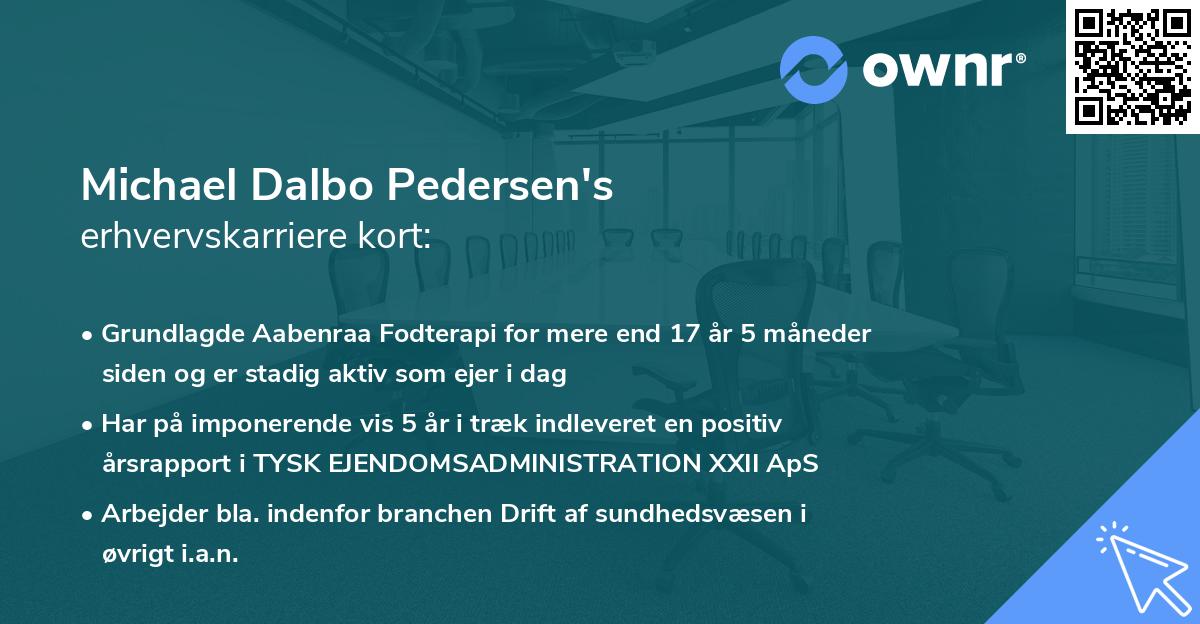 Michael Dalbo Pedersen's erhvervskarriere kort