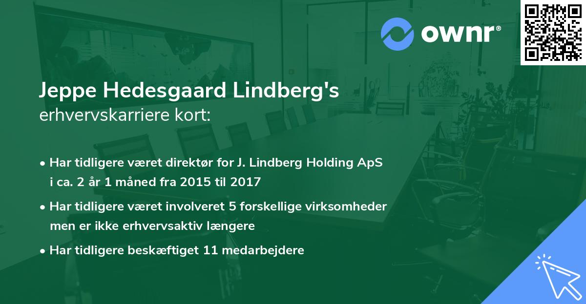 Jeppe Hedesgaard Lindberg's erhvervskarriere kort