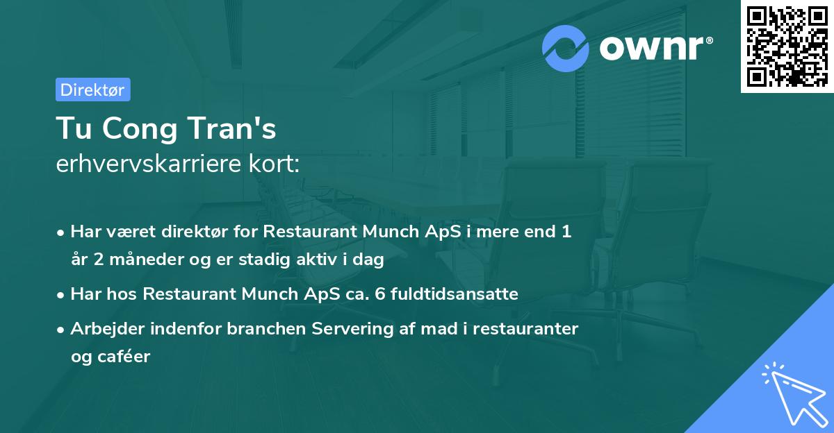 Tu Cong Tran's erhvervskarriere kort