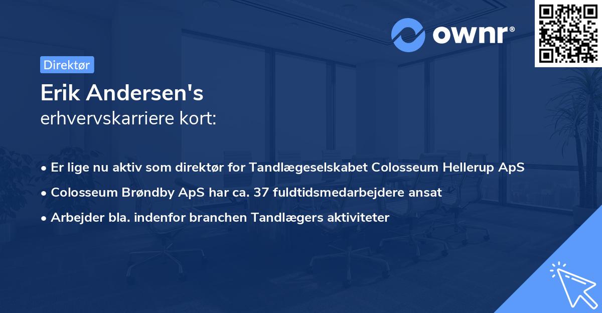Erik Andersen's erhvervskarriere kort