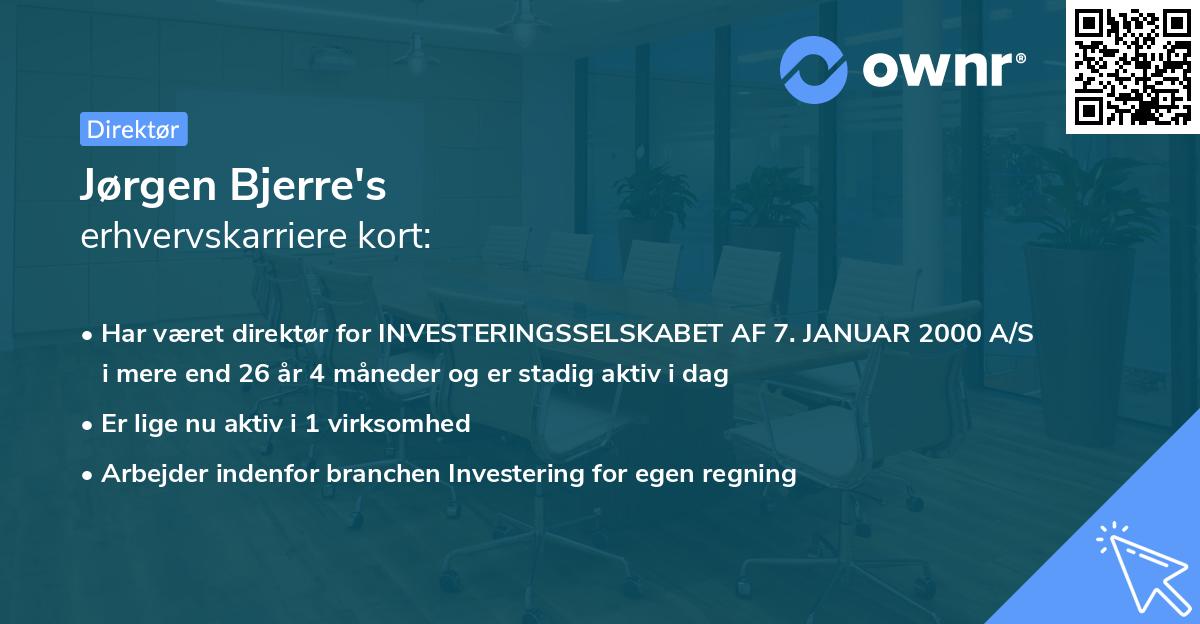 Jørgen Bjerre's erhvervskarriere kort