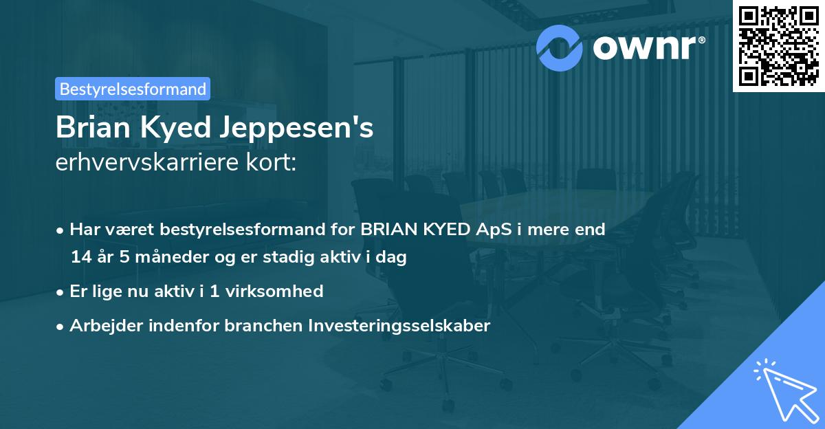 Brian Kyed Jeppesen's erhvervskarriere kort