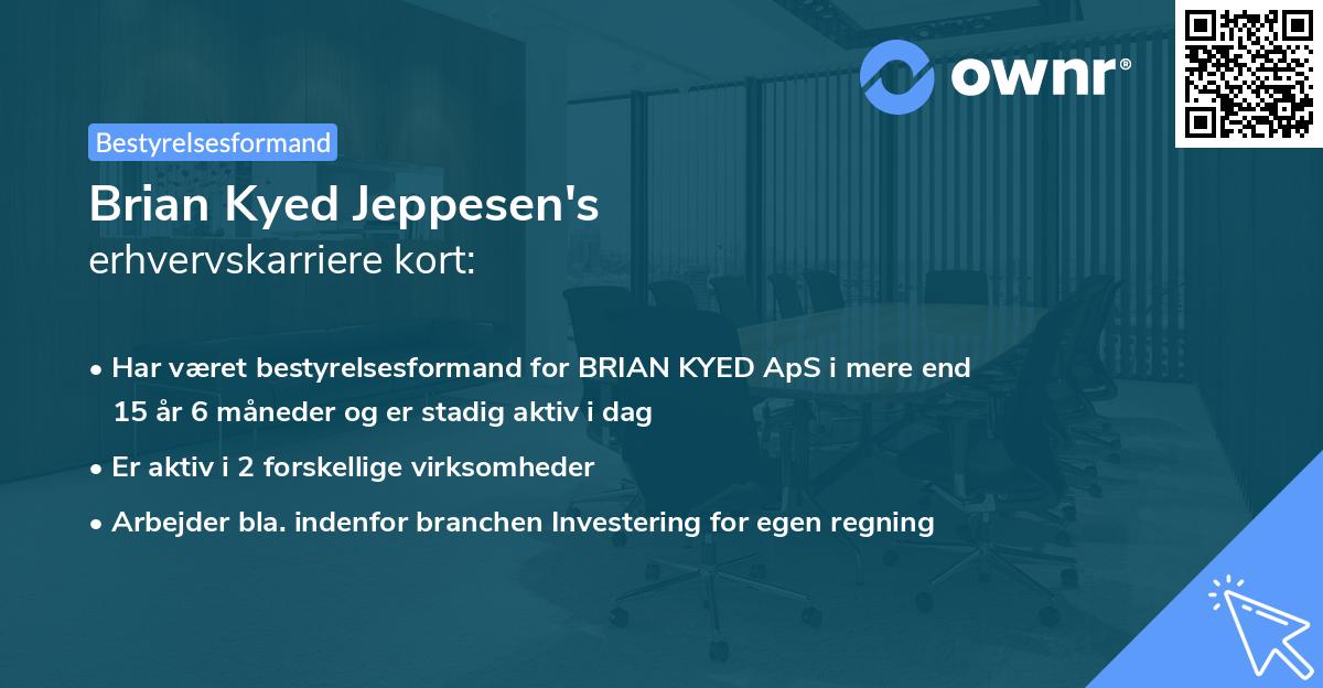 Brian Kyed Jeppesen's erhvervskarriere kort