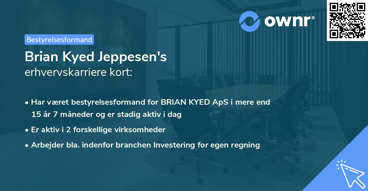 Brian Kyed Jeppesen's erhvervskarriere kort