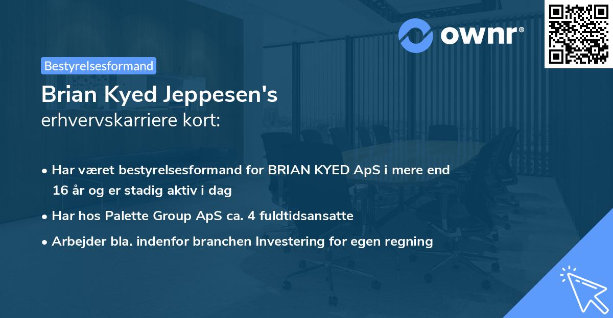 Brian Kyed Jeppesen's erhvervskarriere kort
