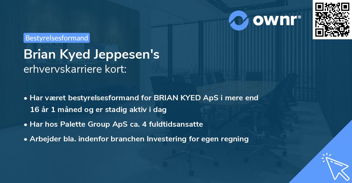 Brian Kyed Jeppesen's erhvervskarriere kort