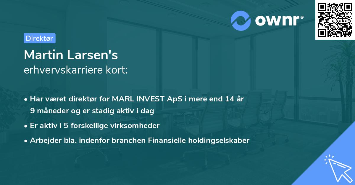Martin Larsen's erhvervskarriere kort