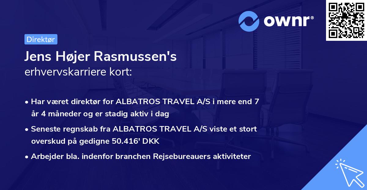 Jens Højer Rasmussen's erhvervskarriere kort