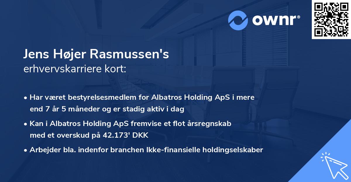 Jens Højer Rasmussen's erhvervskarriere kort