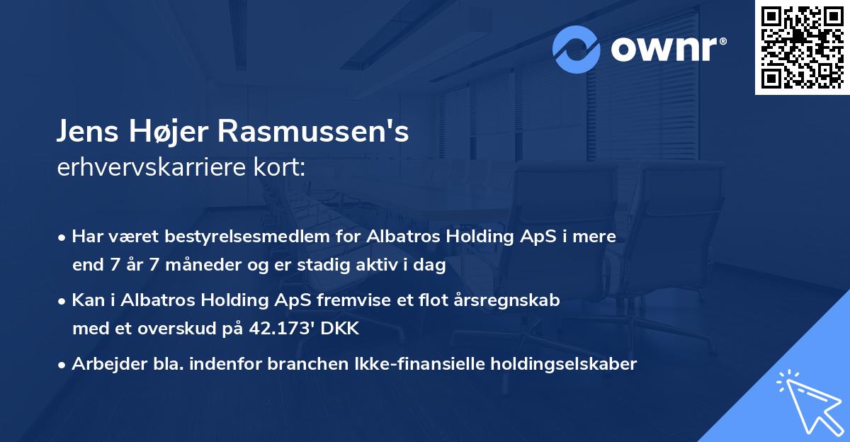 Jens Højer Rasmussen's erhvervskarriere kort