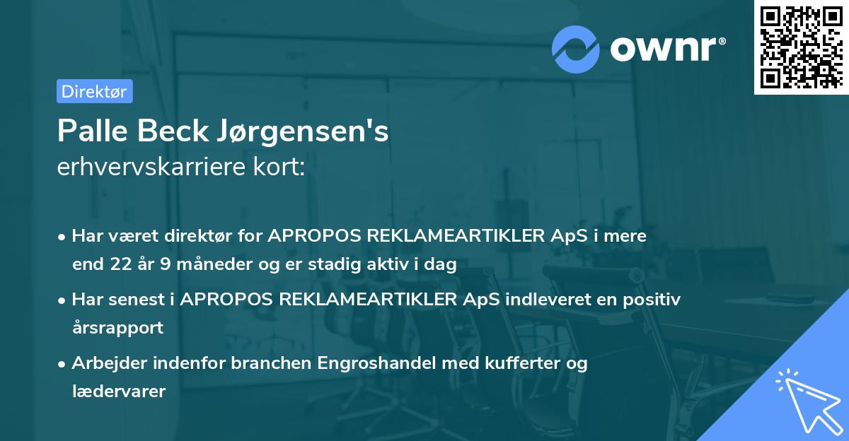 Palle Beck Jørgensen's erhvervskarriere kort