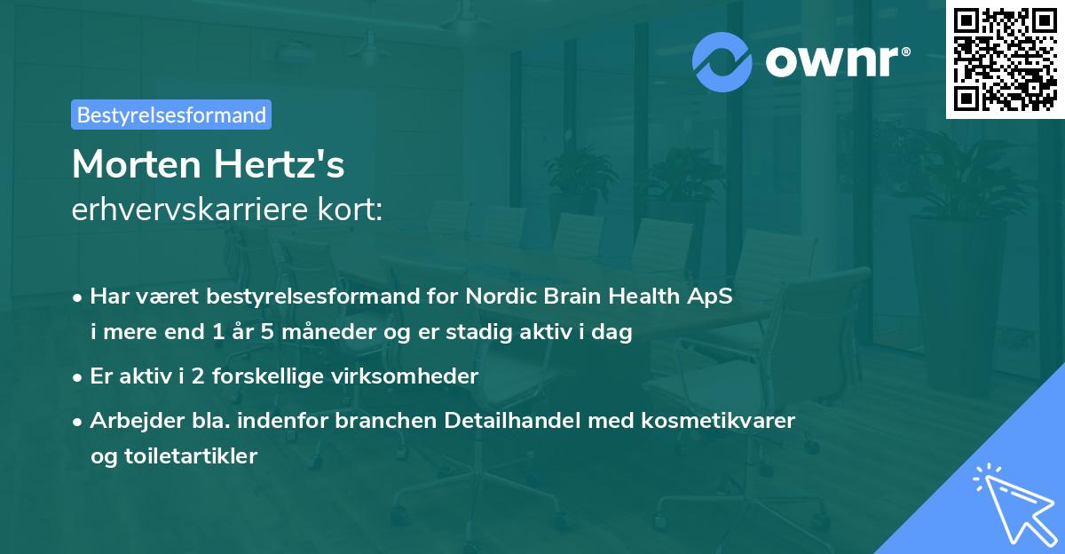 Morten Hertz's erhvervskarriere kort