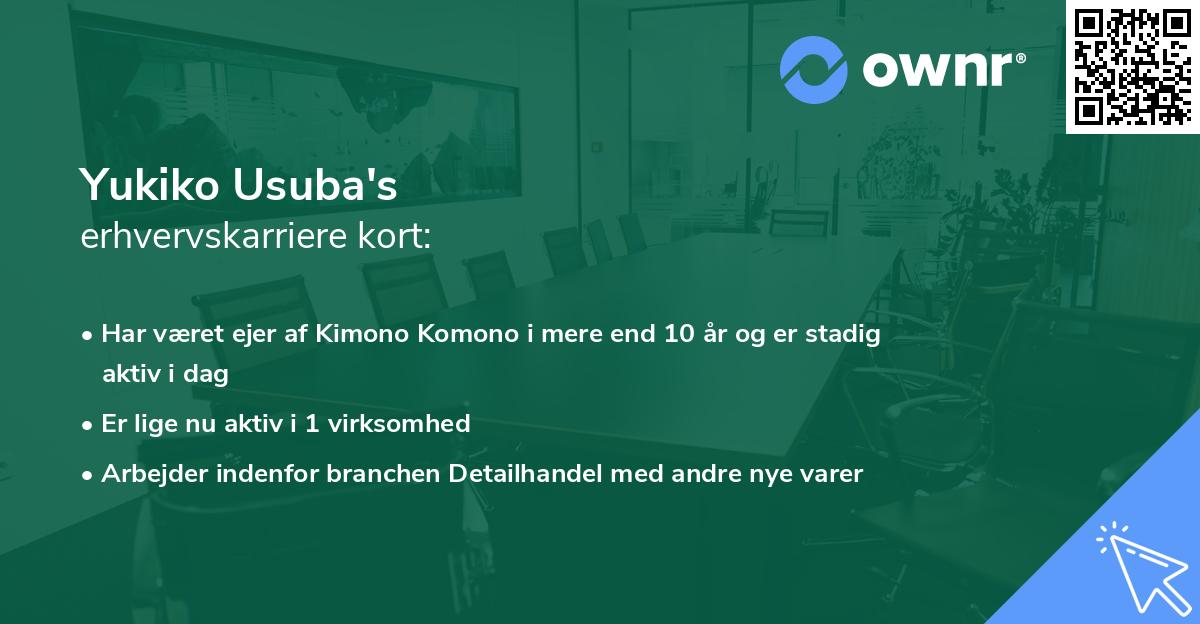 Yukiko Usuba's erhvervskarriere kort
