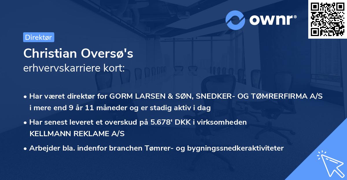 Christian Oversø's erhvervskarriere kort