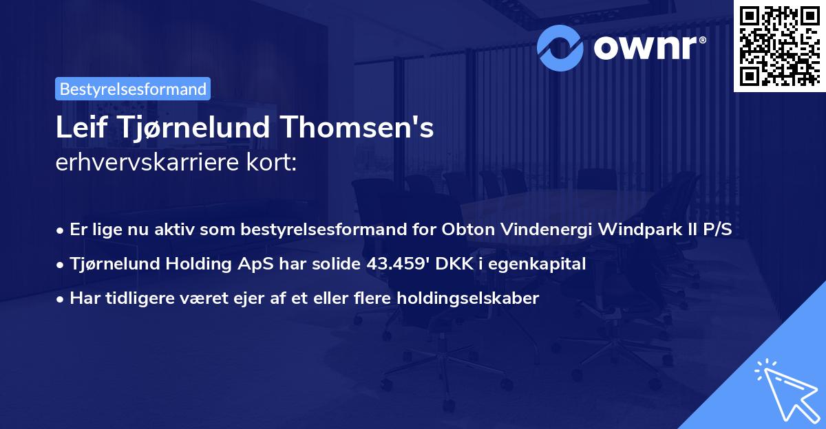 Leif Tjørnelund Thomsen's erhvervskarriere kort