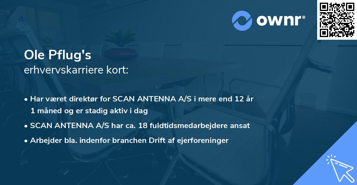 Ole Pflug's erhvervskarriere kort