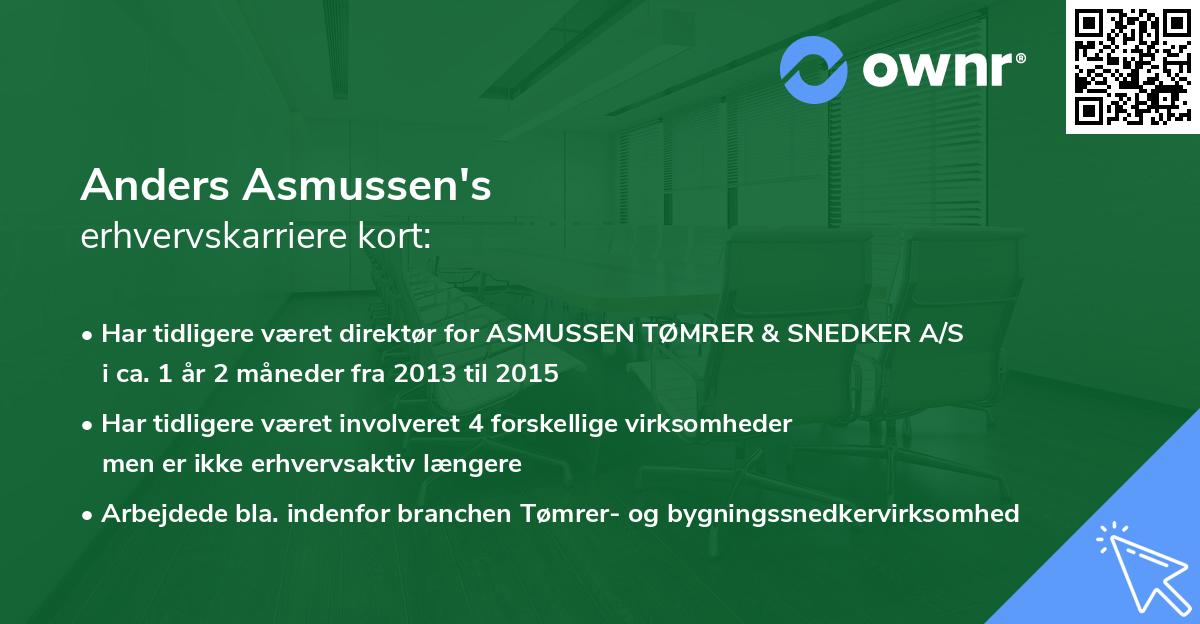 Anders Asmussen's erhvervskarriere kort