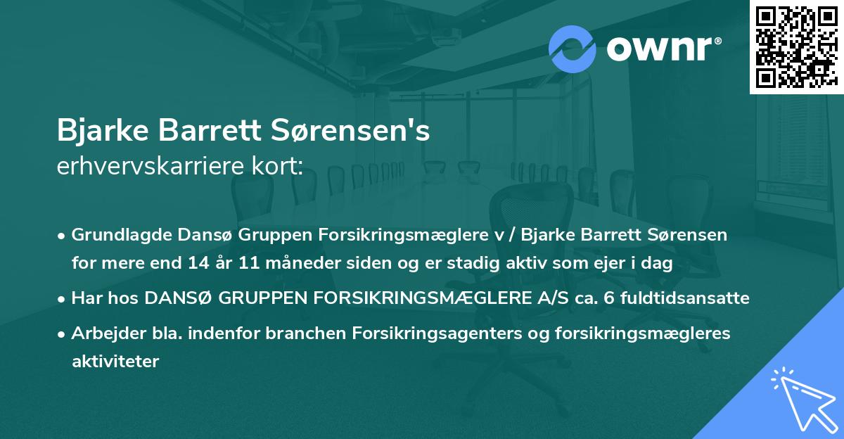 Bjarke Barrett Sørensen's erhvervskarriere kort