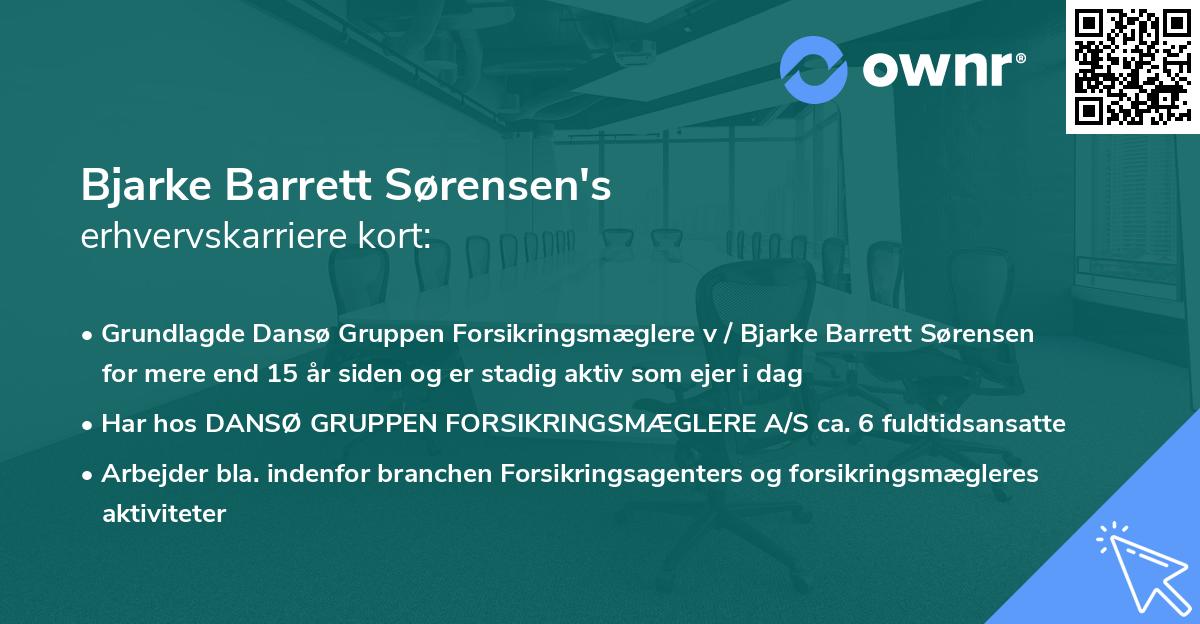 Bjarke Barrett Sørensen's erhvervskarriere kort