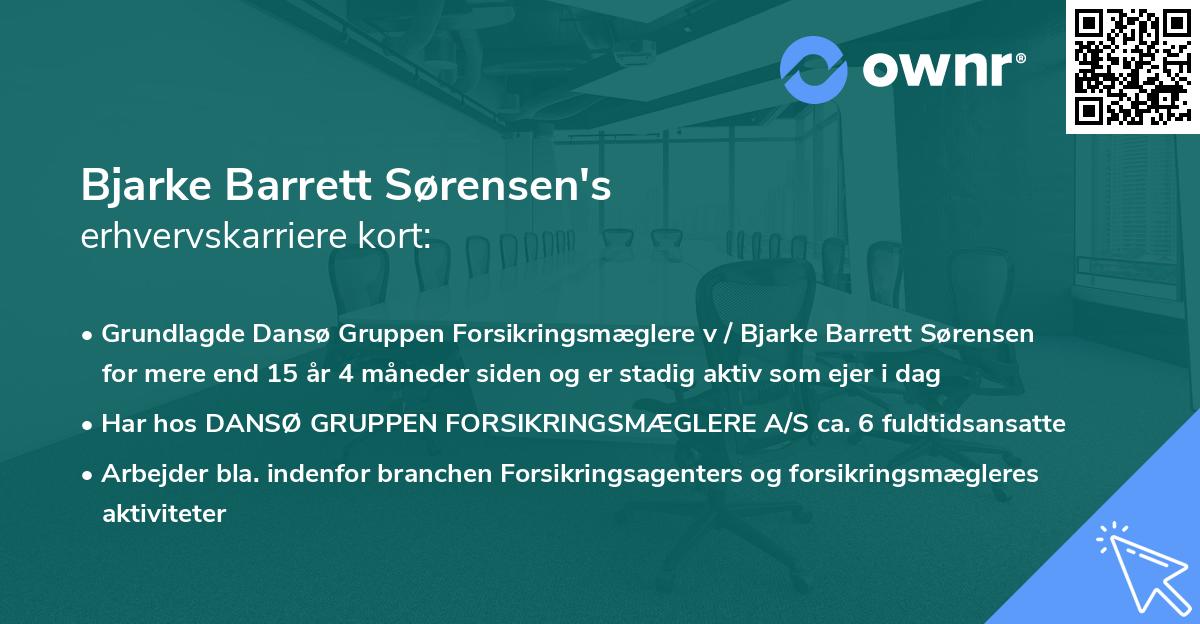 Bjarke Barrett Sørensen's erhvervskarriere kort
