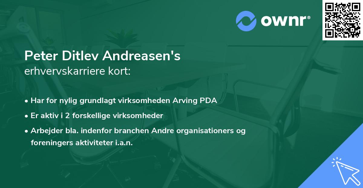 Peter Ditlev Andreasen's erhvervskarriere kort