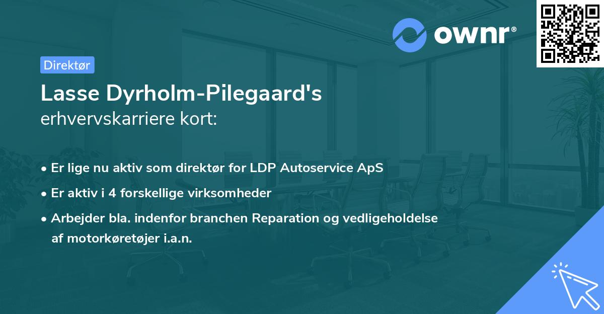 Lasse Dyrholm-Pilegaard's erhvervskarriere kort