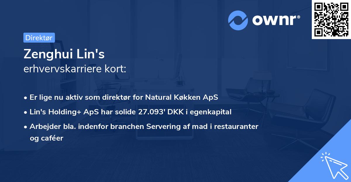 Zenghui Lin's erhvervskarriere kort