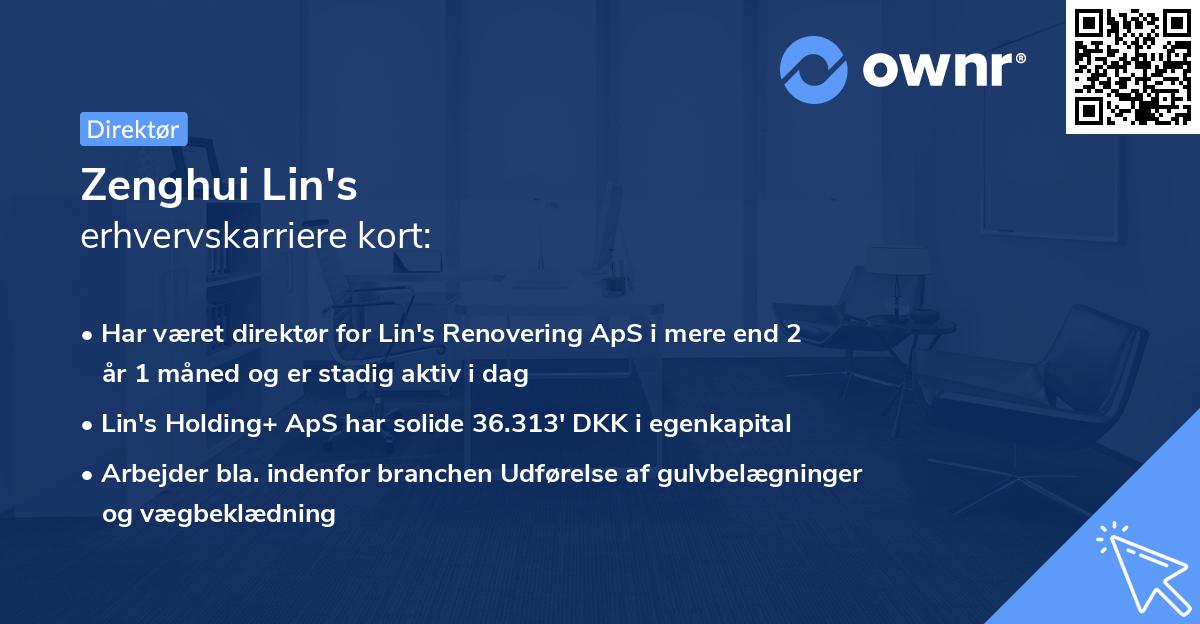 Zenghui Lin's erhvervskarriere kort