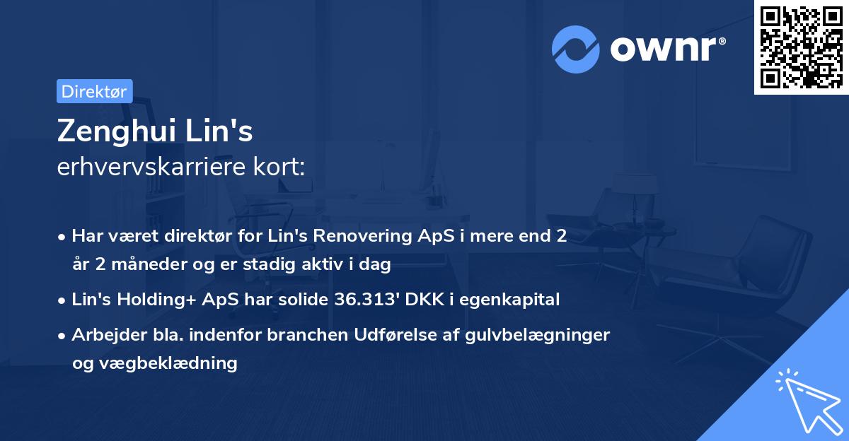 Zenghui Lin's erhvervskarriere kort