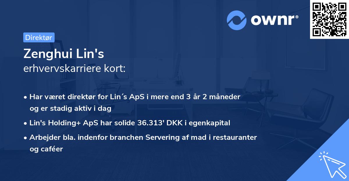 Zenghui Lin's erhvervskarriere kort
