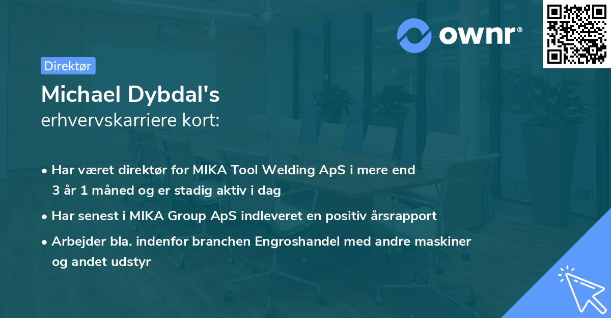 Michael Dybdal's erhvervskarriere kort