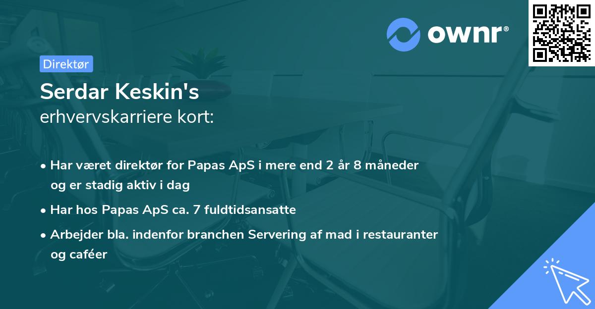 Serdar Keskin's erhvervskarriere kort