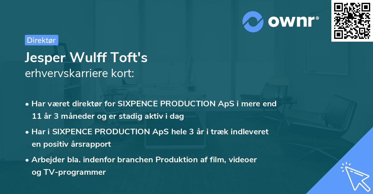 Jesper Wulff Toft's erhvervskarriere kort