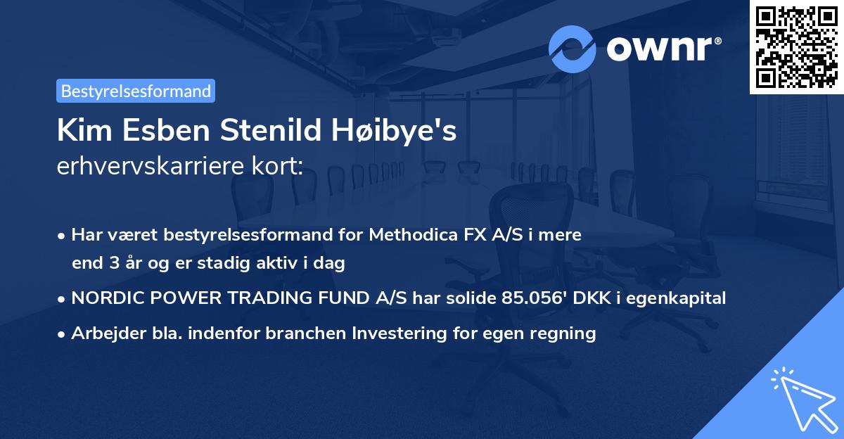 Kim Esben Stenild Høibye's erhvervskarriere kort