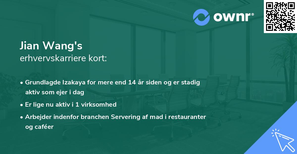 Jian Wang's erhvervskarriere kort
