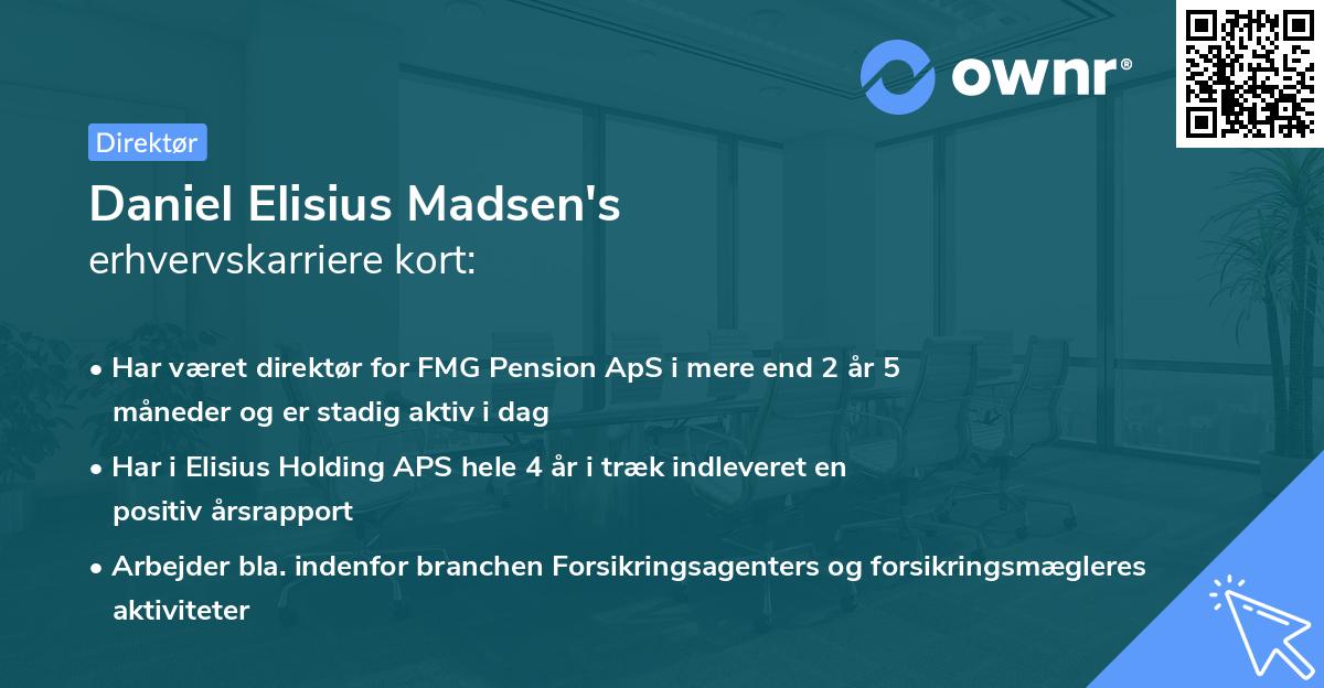 Daniel Elisius Madsen's erhvervskarriere kort